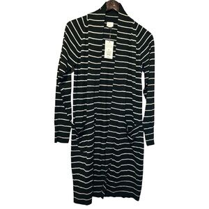 A New Day XS black & taupe Stripe Sweater